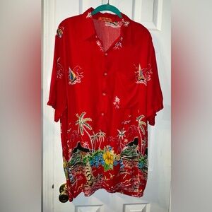 Sun Fusion Hawaiian Shirt Men's Size L